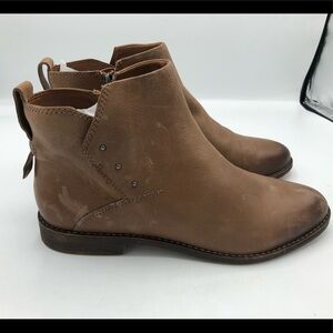 Franco Sarto Womens Owen Taupe Leather Booties Shoes 8.5 Medium